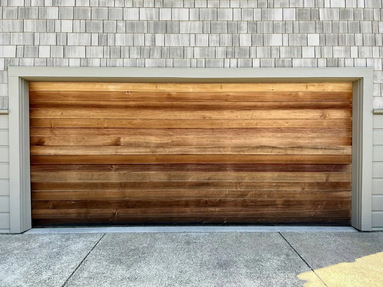 Wood garage door installation by Mike's Garage Door Repair Loveland